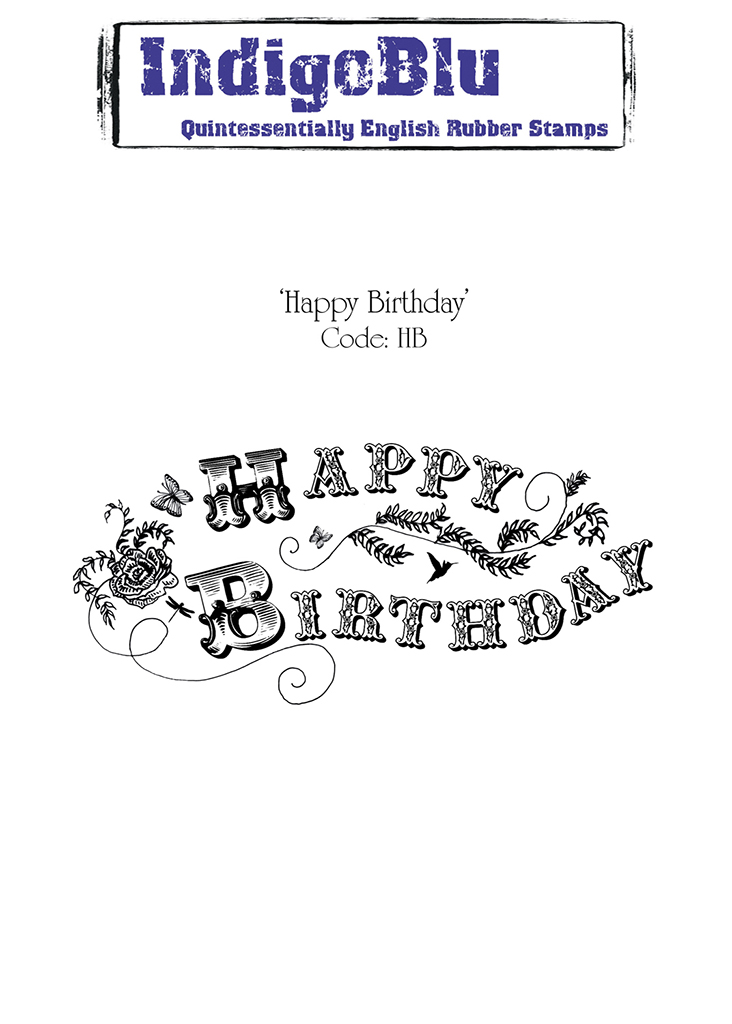 Happy Birthday A6 Red Rubber Stamp